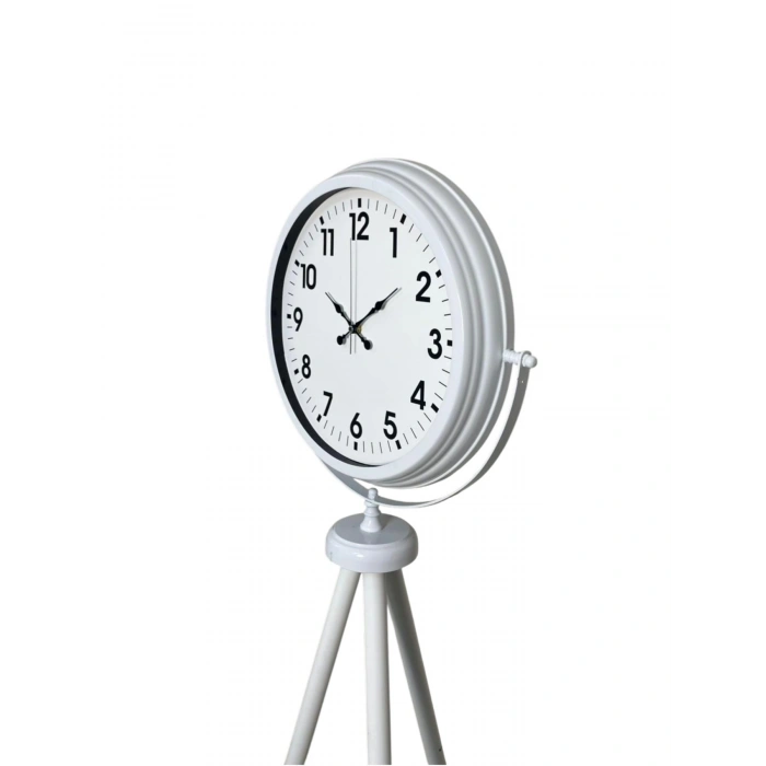 Mey İthalat® Soft White Dekoratif Tripod Ayaklı Saat