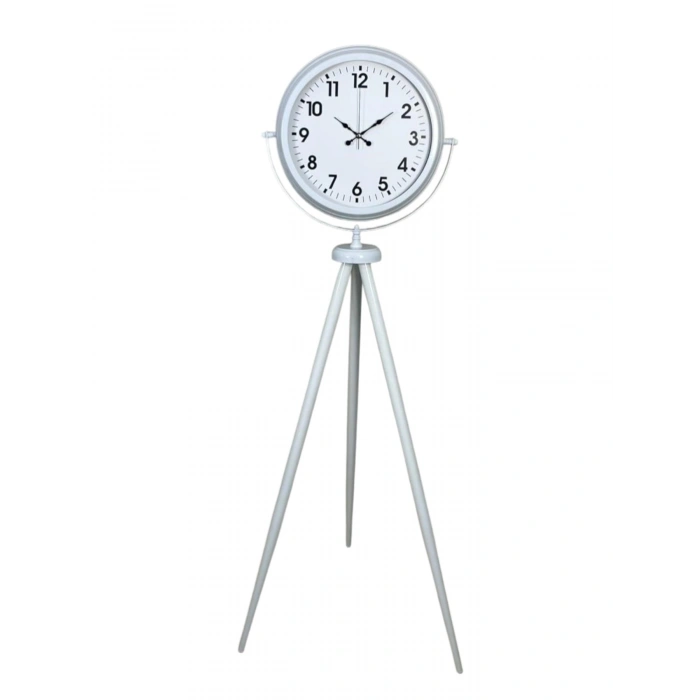 Mey İthalat® Soft White Dekoratif Tripod Ayaklı Saat
