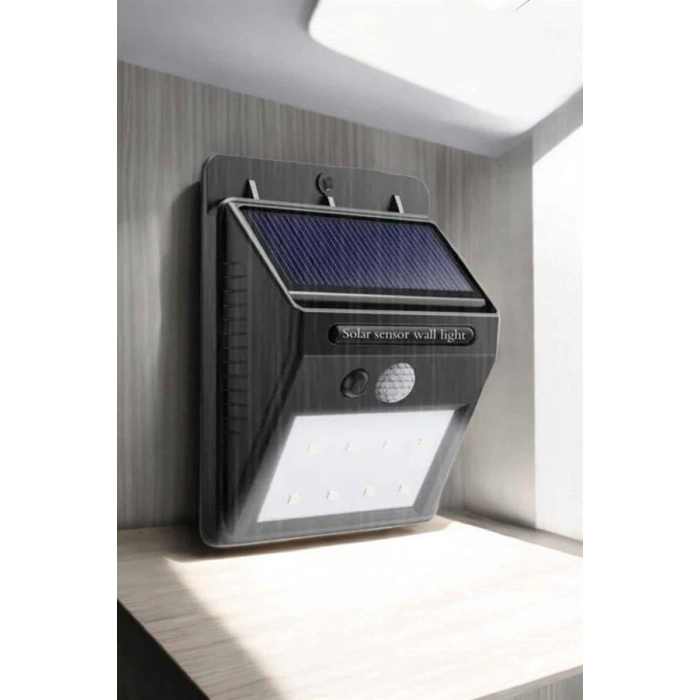 Mey İthalat® Solar Lamba Giriş, Bahçe Yol Avlu Hareket Sensörlü Led Parlak Gece Su Geçirmez