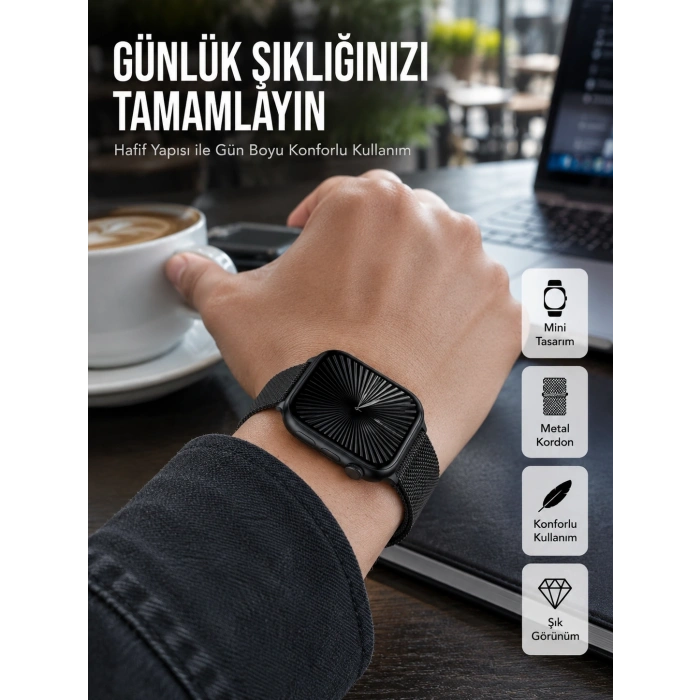 Mey İthalat® SQ-16 Mini Series 10 – Dokunmatik Akıllı Saat | Kalp Ritmi, SpO2, Uyku Takibi