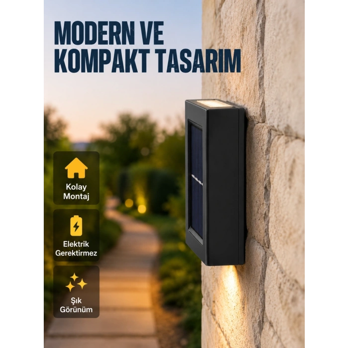 Mey İthalat® Suya Dayanıklı Güneş Enerjili Bahçe Lambası Yeni Nesil