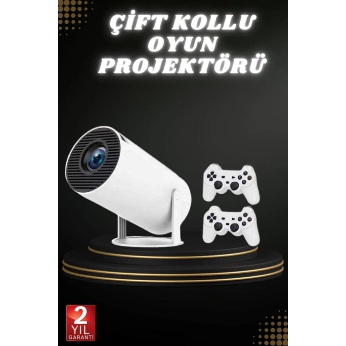 Mey İthalat® Taşınabilir Android Projeksiyon Ayaklı Çift Kollu 4K Çözünürlüklü Sinema Projeksiyonu