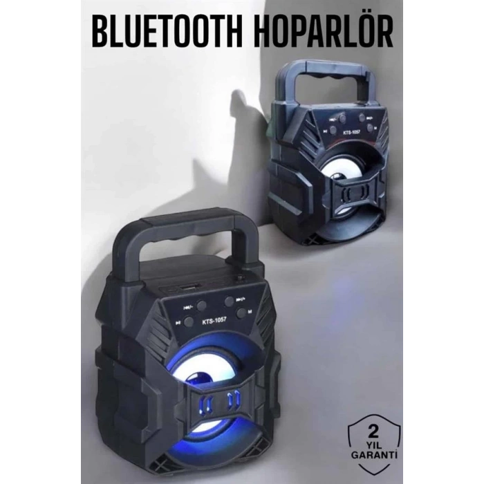 Mey İthalat® Taşınabilir Bluetooth Hoparlör Led Işıklı Uzun Pil Ömrü