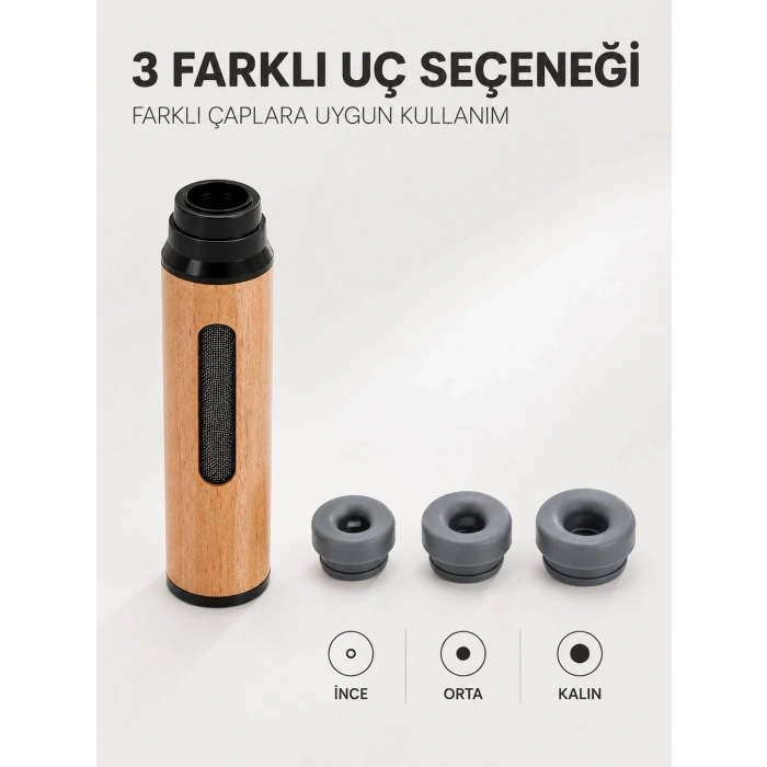 Mey İthalat® Taşınabilir Küllük İnce Orta Kalın 3 Farklı Uçlu Mini Küllük