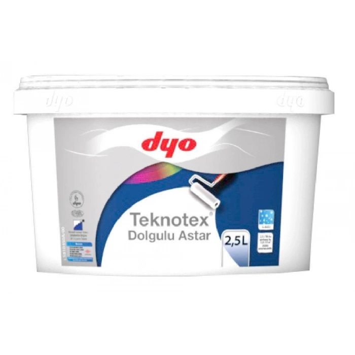 Mey İthalat®  Teknotex Dolgulu Dış Cephe Astarı 2,5 Litre Beyaz