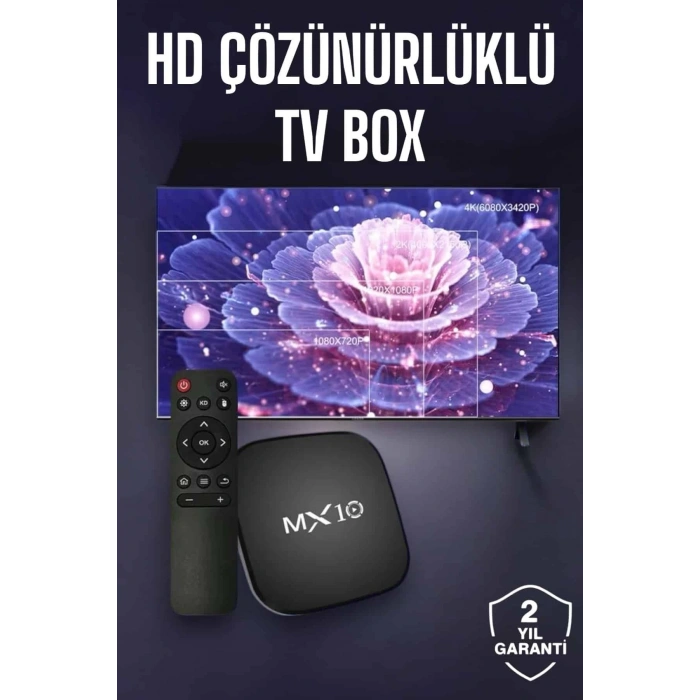 Mey İthalat® TV Box Android Uyumlu 4 Çekirdekli WİFİ Bağlantılı 4K