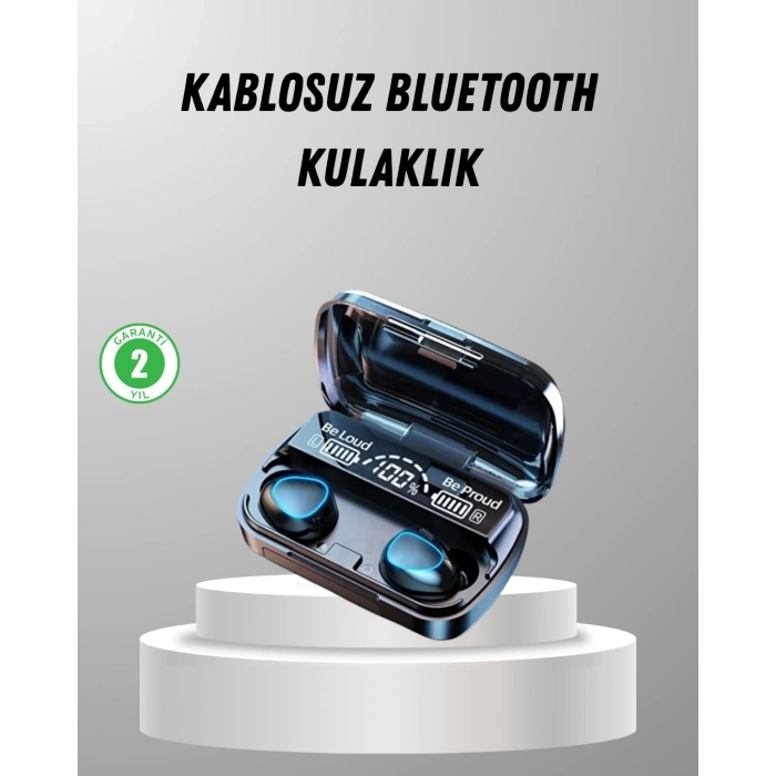 Mey İthalat® TWS Kablosuz Kulaklık Şarj Kutulu 20 Saat Kullanım Konforlu