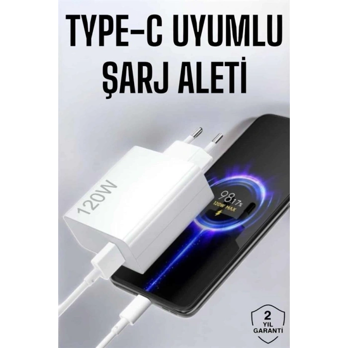 Mey İthalat® Type-C 120W Şarj Aleti Hızlı Şarj Turbo Yeni Nesil