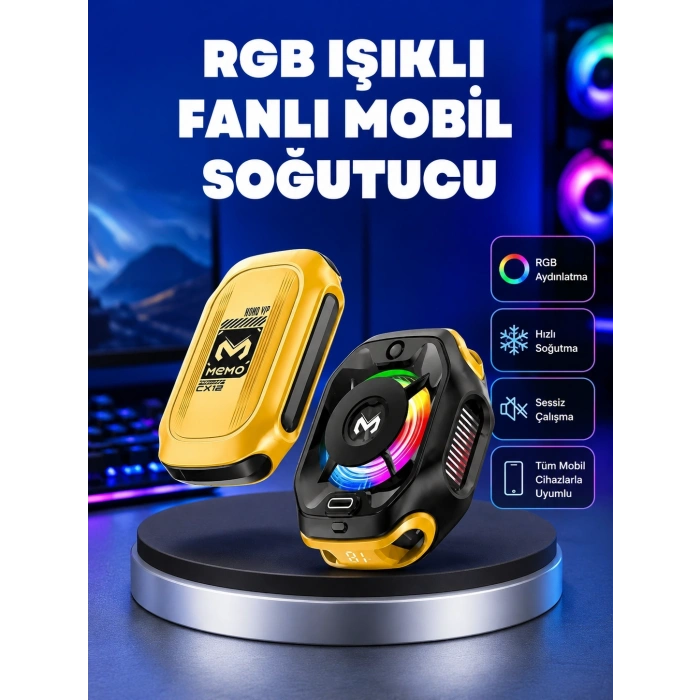 Mey İthalat® Type-C Girişli AI Modlu Yüksek Performanslı Telefon Soğutucu Yeni Nesil