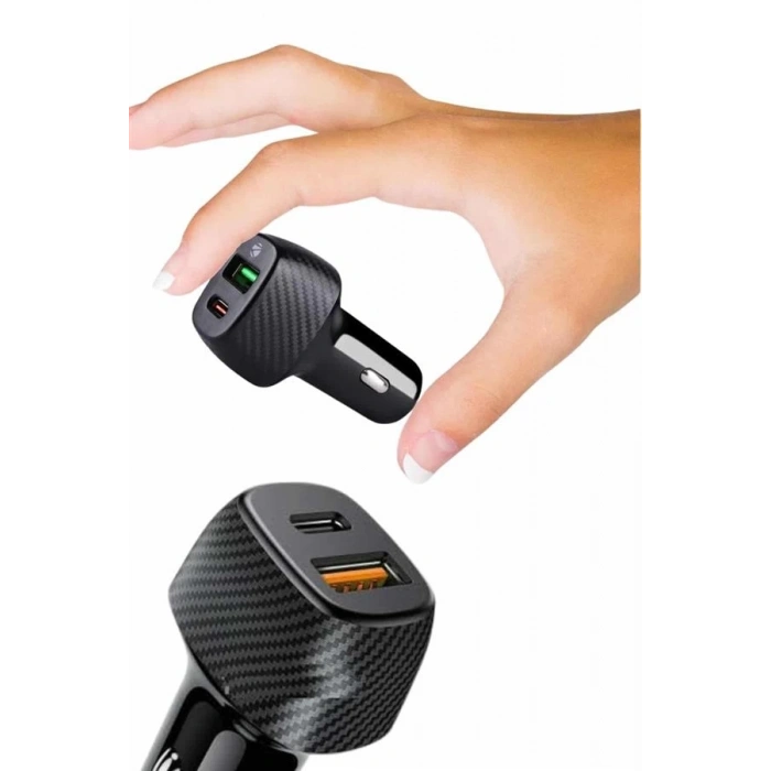 Mey İthalat® Type-C Girişli Araba Çakmaklık Şarj Cihazı 38W Oto Çakmaklık