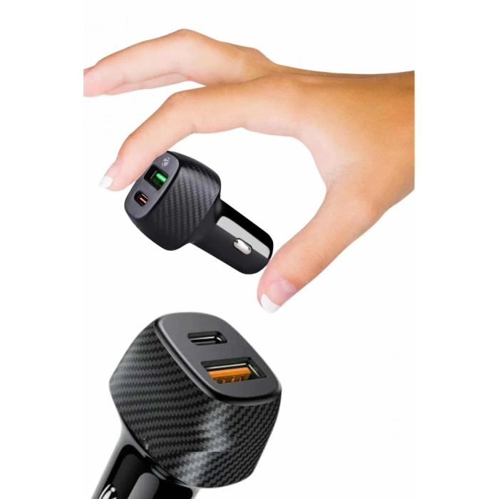 Mey İthalat® Type-C Girişli Araba Çakmaklık Şarj Cihazı 38W Oto Çakmaklık