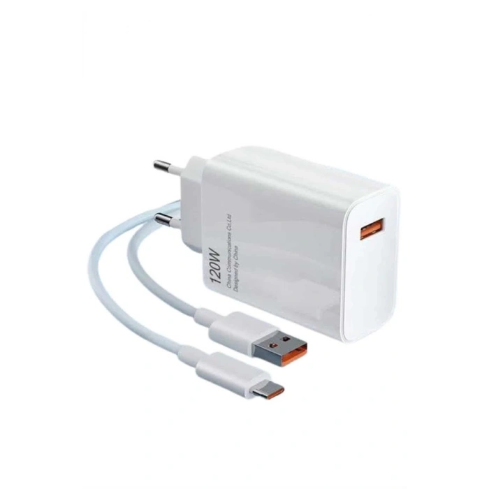 Mey İthalat® Type C Yüksek Hızlı Şarj Aleti Beyaz 120W Ultra Uzun Ömürlü
