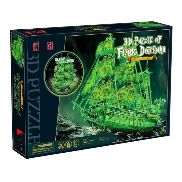 Mey İthalat® Uçan Hollandalı Gemisi 3D Puzzle Karanlıkta Parlayan