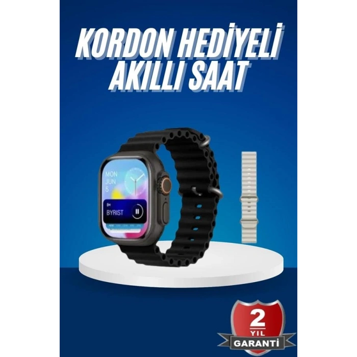Mey İthalat® Ultra Akıllı Saat 49 Mm Çift Kordonlu Arama Cevaplama Bluetooth Bağlantılı