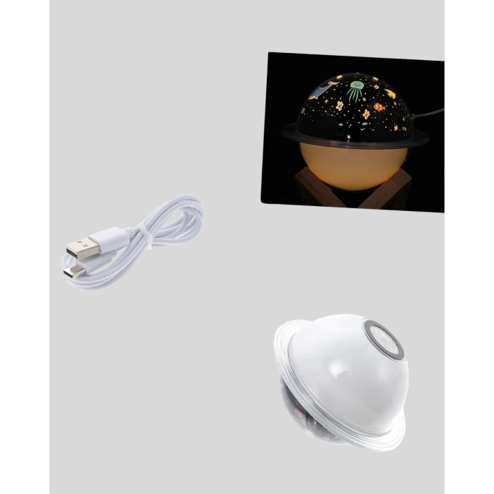 Mey İthalat® USB ile çalışan projektörlü aromaterapi nemlendirici masaüstü kullanım için uygun