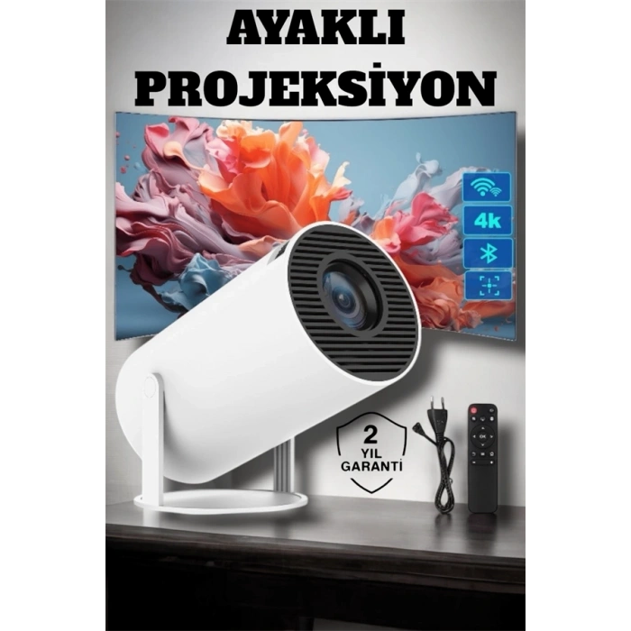 Mey İthalat® USB ve Kablosuz Bağlantı Özellikli 5000 Saat Ampul Ömürlü Projeksiyon Yeni Nesil