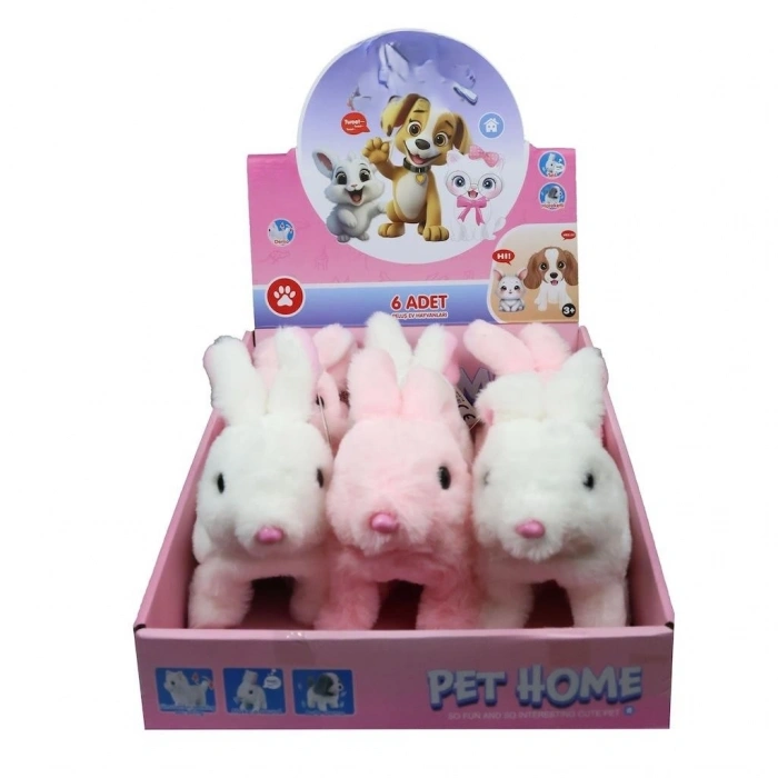 Mey İthalat® VRD10643 PELUŞ EVCİL TAVŞAN SESİ VE HAREKETLİ