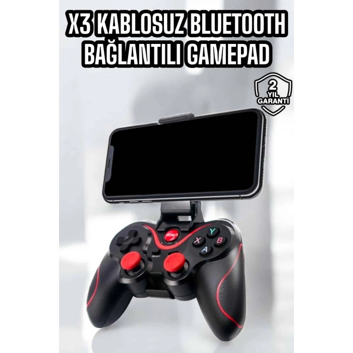 Mey İthalat® X3 Gamepad Oyun Kolu Bluetooth Bağlantılı Gamestick Android Uyumlu