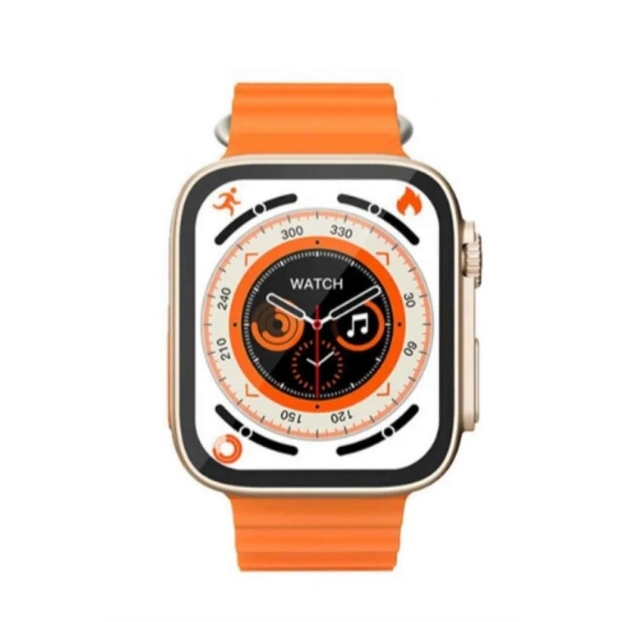 Mey İthalat® Yeni Model Akıllı Saat Ultra Smart Watch Gümüş Kasa 45mm Titreşim