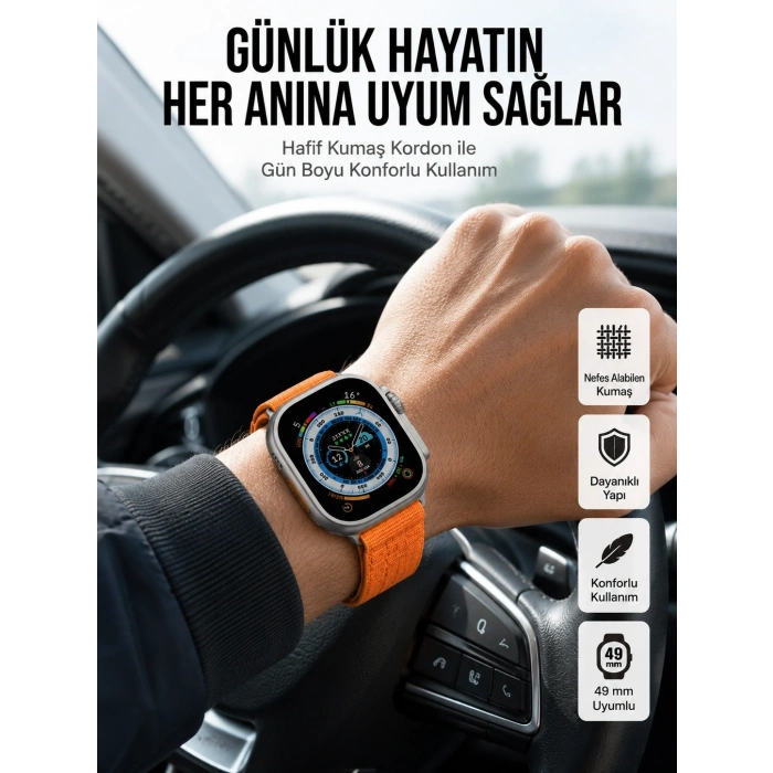Mey İthalat® Yeni Nesil Akıllı Saat Çok Yönlü Titreşimli 49 MM Android ve İOS Uyumlu