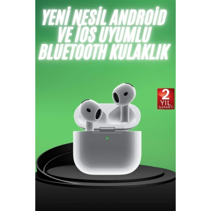 Mey İthalat® Yeni Nesil Bluetooth Kulaklık Beyaz Çağrı Cevaplayabilen Kablosuz