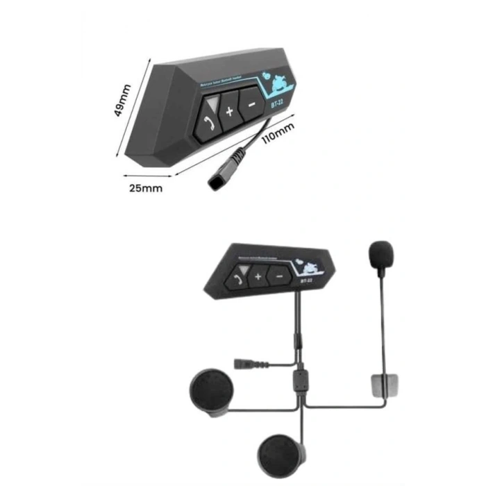 Mey İthalat® Yeni Nesil Dinleme Ve Konuşma Özellikli Intercom Kask Kulaklığı 5.0 Bluetooth