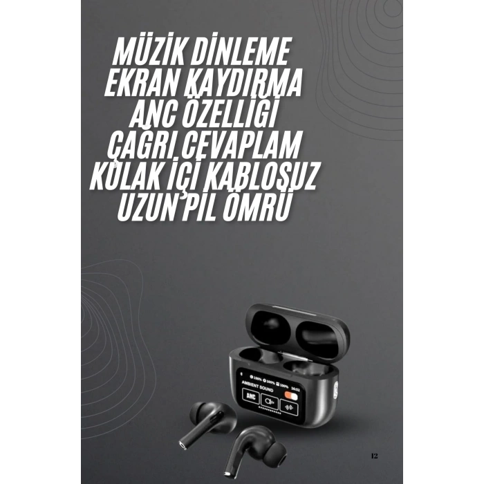 Mey İthalat® Yeni Nesil Pro Ekranlı Bluetooth Kulaklık 5.0 Bluetooth Yeni Nesil