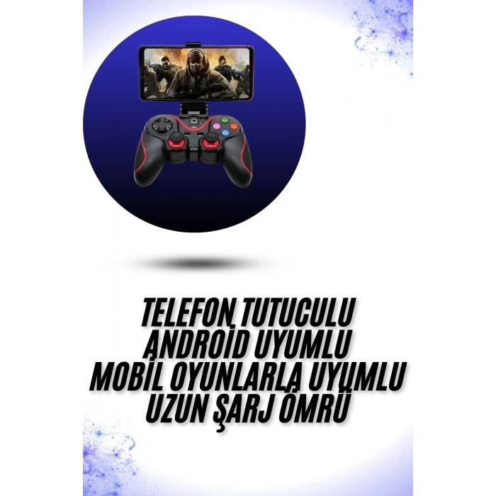 Mey İthalat® Yeni Nesil X3 Gamepad Android Uyumlu Telefon Tutucu Özellikli Joystick
