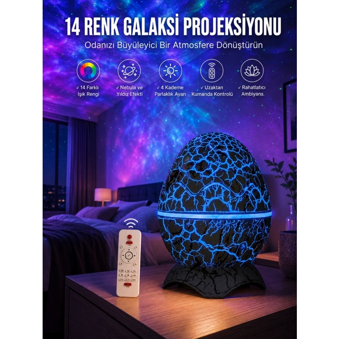 Mey İthalat® Yumurta Şeklinde Su Dalgalı Bluetooth Speaker Lamba Renkli Şarjlı Yeni Nesil