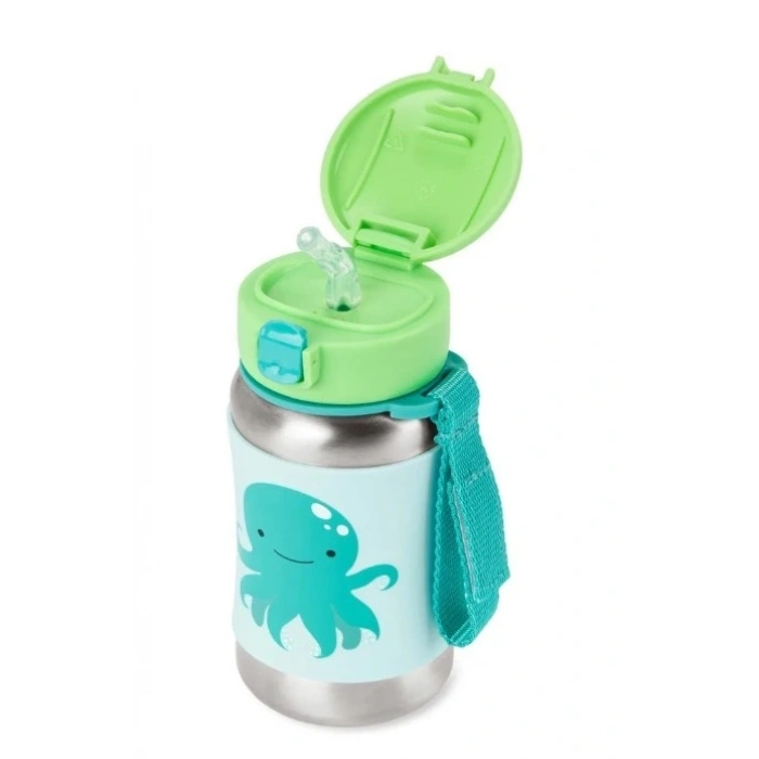Mey İthalat®   Zoo Pipetli Paslanmaz Çelik Suluk 350 ml Ahtopot