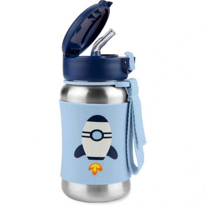 Mey İthalat®   Zoo Pipetli Paslanmaz Çelik Suluk 350 ml Roket