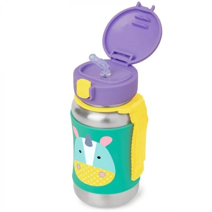 Mey İthalat®   Zoo Pipetli Paslanmaz Çelik Suluk 350 ml Unicorn