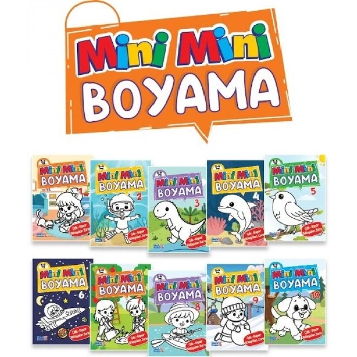 Mini Mini Boyama Kitabı Büyük Boy (10 Çeşit - 50 Kitap)