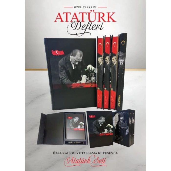 Özel Tasarım Kutulu Atatürk Defteri ve Kalem