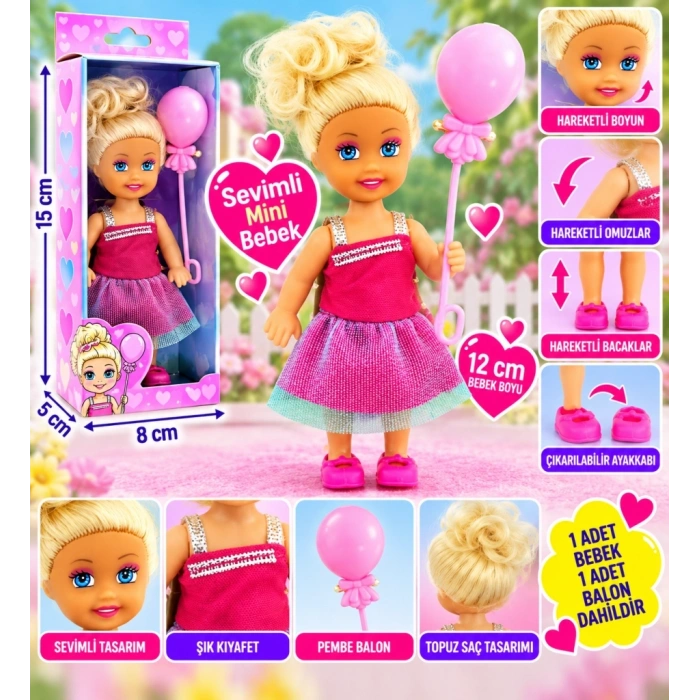 Pembe Balonlu Sarışın Mini Bebek