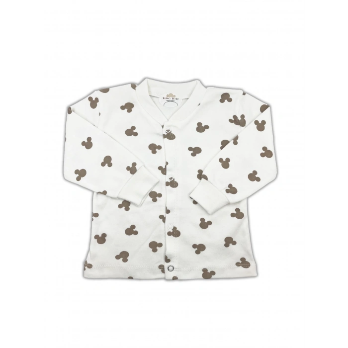 Sema Baby Mickey Mouse Bebek Pijama Takımı - Ekru 6-9 Ay