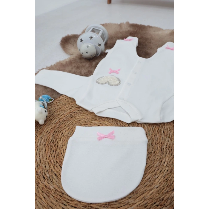 Sema Baby Pamuklu Bebek Tulum Seti 6-9 Ay - Love