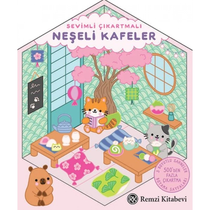 Sevimli Çıkartmalı Neşeli Kafeler