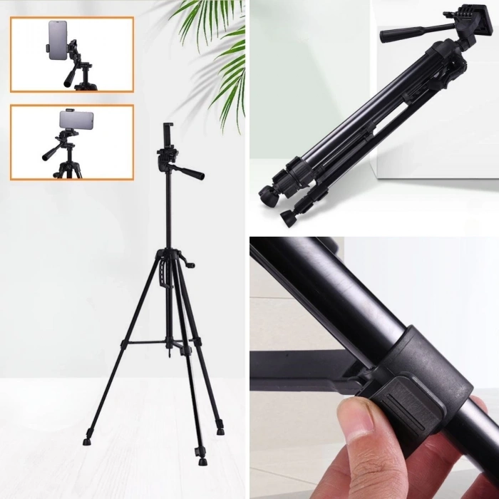 Telefon ve Fotoğraf Makinası Takılabilen Bluetooth Kumandalı 146 cm Tripod