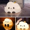 5 Farklı Renk Modlu Bulut Figürlü Pofuduk LED Gece ası–Yumuşak Dokulu Çocuk Odası ve Dekoratif Şarjlı Ortam Işığı