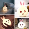 5 Farklı Renk Modlu Tavşan Figürlü Pofuduk LED Gece ası–Yumuşak Dokulu Çocuk Odası ve Dekoratif Şarjlı Ortam Işığı