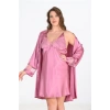 Arias Closet Büyük Beden 2li Gülkurusu Sabahlık Takımı Bigsize 6204