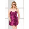 Arias Closet Büyük Beden Mor Kısa Saten Gecelik