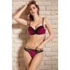 Arias Closet Kadife Balenli Destekli Dolgulu Askıları Çıkabilen Dantelli Sütyen ve String Takım