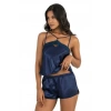 Arias Closet Lacivert Saten Şort Takımı