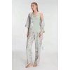 Arias Closet Sabahlık Atlet ve Pantolon Takım Pamuklu Pijama Set