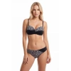 Arias Closet Siyah Zebra Desenli Straplez Desteksiz Bikini Takımı