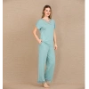 Arias Closet Viskon Şık Tasarım Dantel İşlemeli Mint Yeşil Kısa Kol Pijama Takımı