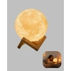 CEYLAN ADAM 16 Renkli 3D Ay Gece Lambası RGB Modlu Şarjlı Uzaktan Kumandalı