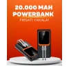 CEYLAN ADAM 20.000 mAh Powerbank – 22.5W Hızlı Şarj, Çok Kablolu, Dijital Göstergeli